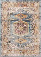 Roslind Bohemian Vintage Pastel Oriental Medallion Pattern Area Rug