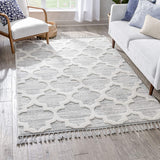 Vera Cream | Moroccan Lattice High-Lo Textured | Area Rug