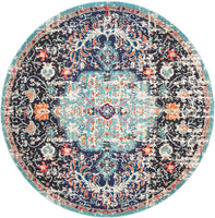 Madison Collection  Boho Chic Medallion Distressed Non-Shedding Stain Resistant Living Room Bedroom Area Rug Beige / Black