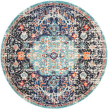 Madison Collection  Boho Chic Medallion Distressed Non-Shedding Stain Resistant Living Room Bedroom Area Rug Beige / Black