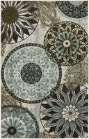 Medallion Area Rugs Blue Brown Light Multi-color