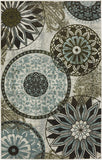 Medallion Area Rugs Blue Brown Light Multi-color