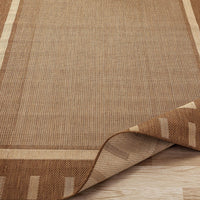 Jardin Indoor/Outdoor Bordered Runner Rug, Brown