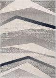 Bilbao Grey & Blue Triangle Boxes Abstract Geometric Pattern Area Rug