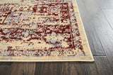 Cream Red Distressed Persian Area Rugs
