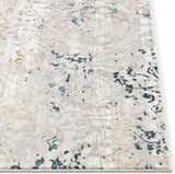Perla Beige & Blue Vintage Floral Area Rug
