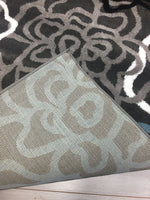 Floral Gray Blue Area Rug