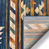 Lizette Dark Blue Traditional Medallion Area Rug