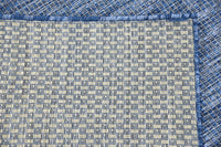 Casual Transitional Indoor Outdoor Flatweave Navy Blue Area Rug