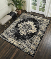 Black Distressed Persian Area Rugs