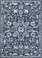 Dazzle DISA Vintage Medallion Dark Blue Soft Area Rug