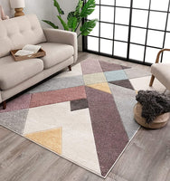 Canna Soft Pastel Multi Color Triangle Boxes & Squares Geometric Runner Rug