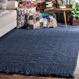 Chunky Loop Navy Blue   Jute Rug - Multiple sizes available