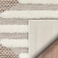 Bellagio Luna Tribal Moroccan Diamond Pattern Beige Area Rug