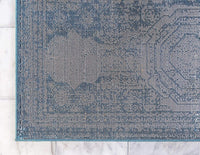Vintage Traditional Medallion Border Turquoise Area Rug