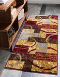 Modern Circles Rustic Warm Multi Soft Area Rug