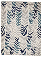 Contemporary Floral Ivory/Navy/Grey/Gray/Teal Area Rugs