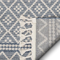 Ventova Denim Blue Tribal Geometric Area Rug