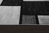 Gray/Grey Black Abstract Area Rug