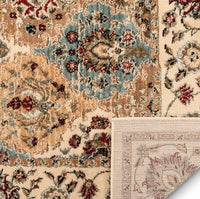 Persian Oriental Panel Runner Rug Ivory Multicolor