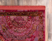 Baracoa Collection Bright Tones Vintage Traditional Pink Area Rug