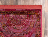 Baracoa Collection Bright Tones Vintage Traditional Pink Area Rug
