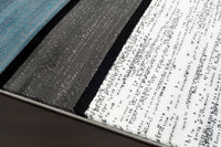 Box Pattern Gray/Grey Blue White Area Rug