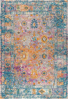 Bohemian FLAIR Boho Vintage Faded Navy/Cream Soft Area Rug