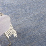 Solid Contemporary Blue/Grey Indoor/Outdoor Area Rug