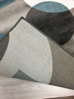 Circle Gray/Grey Blue Area Rug