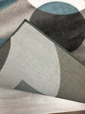 Circle Gray/Grey Blue Area Rug