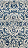 Evoke CollectionNon-Shedding Stain Resistant Living Room Bedroom Area Rug Ivory / Blue
