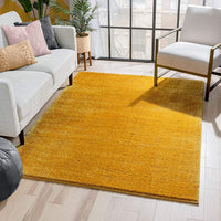 Ciel Golden Yellow Ultra-Soft Multi-Textured Shimmer Pile Area Rug