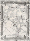 Fairmont Huntington Retro Marble Border Black Glam Soft Area Rug