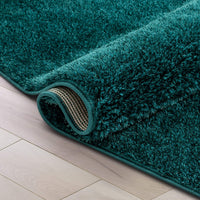 Ciel Teal Blue Ultra-Soft Multi-Textured Shimmer Pile Area Rug