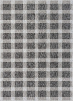 Freja Dark Grey Indoor/Outdoor Flat-Weave Pile Buffalo Check Pattern Runner Rug