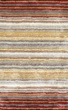 Handmade Striped Multi-Color Plush Shag Area Rugs