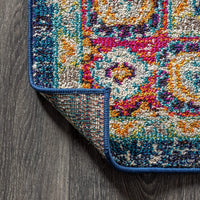 Bohemian Boho Vintage Medallion Navy/Red Rug