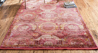 Baracoa Collection Bright Tones Vintage Traditional Pink Area Rug