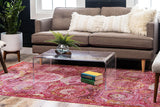Baracoa Collection Bright Tones Vintage Traditional Pink Area Rug
