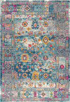 Bohemian FLAIR Boho Vintage Faded Navy/Cream Soft Area Rug