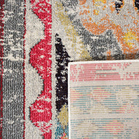 Distressed Light Grey Multi-color Soft Area Rug