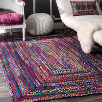 Hand Braided Blue Soft Area Rugs