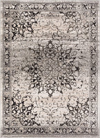 Coverly Grey & Beige Vintage Medallion Traditional Persian Oriental Plush Shed