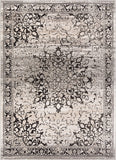 Coverly Grey & Beige Vintage Medallion Traditional Persian Oriental Plush Shed
