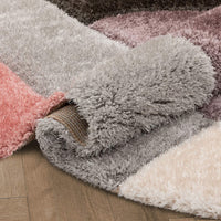 Modern Geometric Shag Lavender Blush 3D Textured Thick & Soft Shag Area Rug