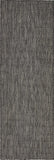 Casual Transitional Indoor  Outdoor Flatweave Black Area Rug