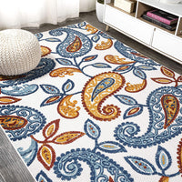 Julien Paisley High-Low Soft Area Rug Indoor Blue/Light Gray