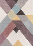 Canna Soft Pastel Multi Color Triangle Boxes & Squares Geometric Runner Rug