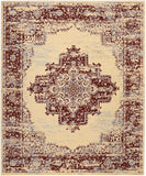 Cream Red Distressed Persian Area Rugs